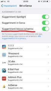 Disattivare Suggerimenti Siri 2