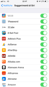 Disattivare Suggerimenti Siri 5