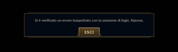 Errore Login League Of Legends