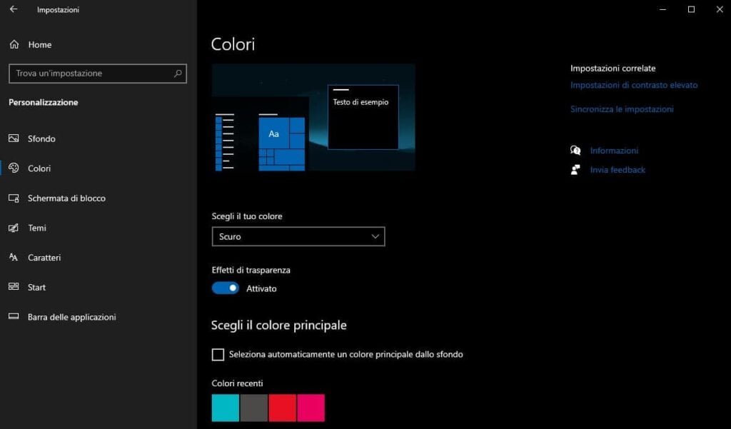 Disattivare L'effetto Sfocato Su Windows 10