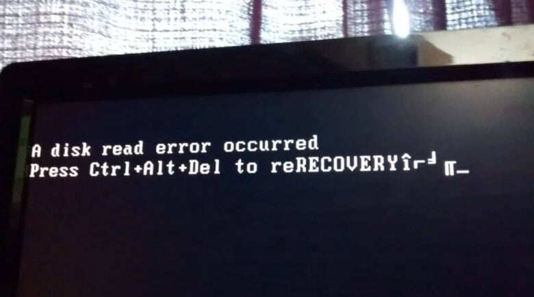 A disk read error occurred cosa fare?