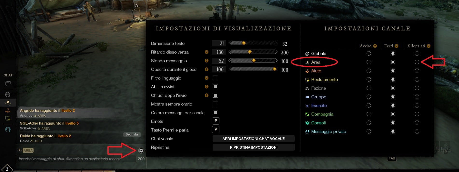 Disattivare Notifiche Aumento Livello New World