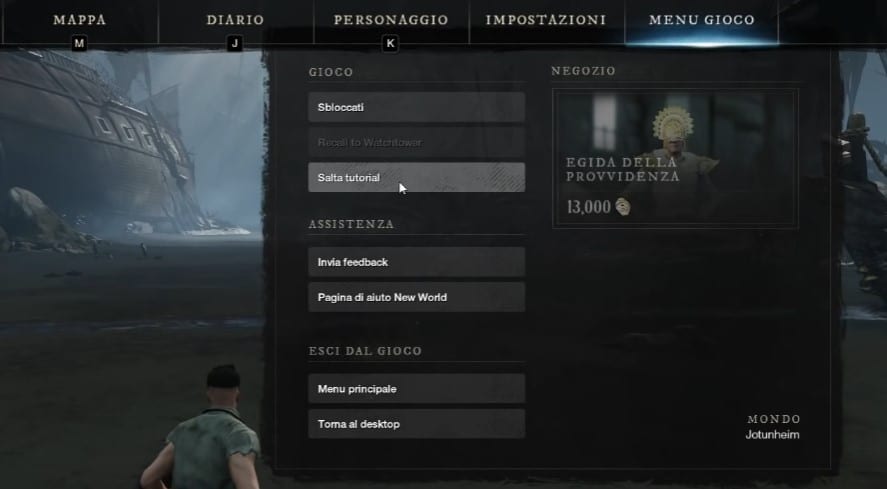 Saltare Il Tutorial Su New World