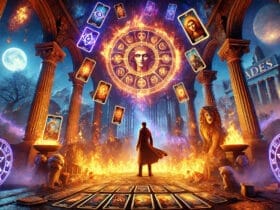 Altare Mistico In Hades 2 Con Carte Tarocchi Fluttuanti E Simboli Della Psiche
