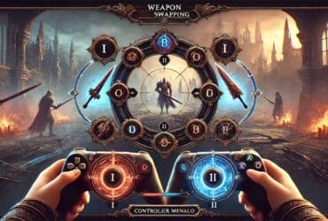 Interfaccia Di Gioco Che Mostra Come Cambiare Armi In Path Of Exile 2, Con Due Slot Di Armi E Un Menu Radiale.