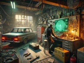 Tecnico Che Migliora Armi E Armature In Un Laboratorio Post-Apocalittico In Stalker 2.