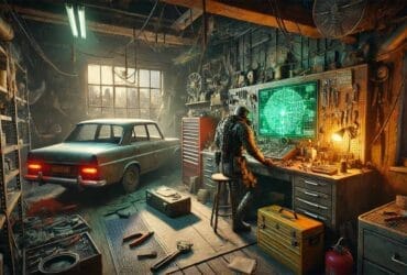 Tecnico Che Migliora Armi E Armature In Un Laboratorio Post-Apocalittico In Stalker 2.