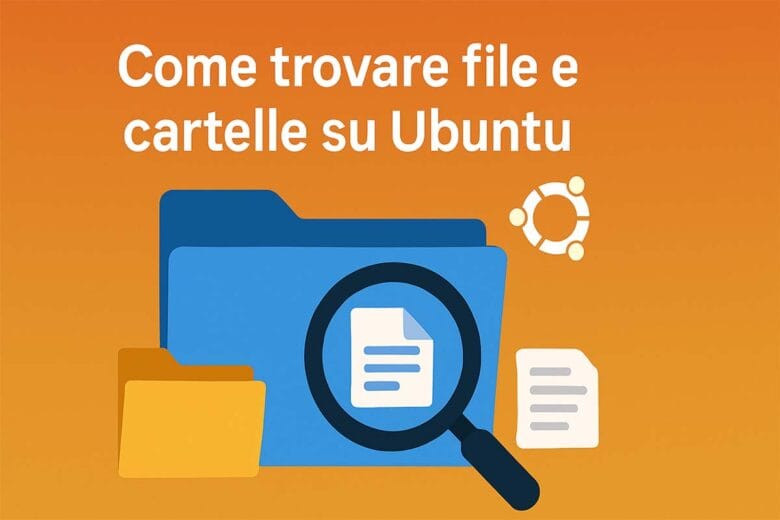Illustrazione Che Mostra Cartelle E Lente Di Ingrandimento Su Ubuntu Per Rappresentare La Ricerca Di File.